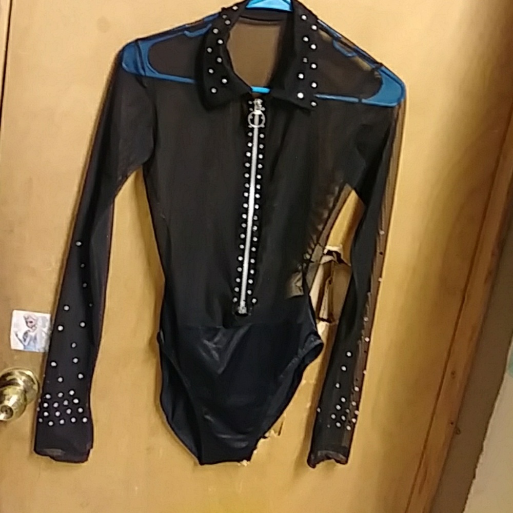 Black onesie small medium black with charms